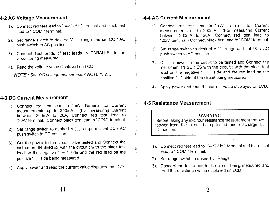 Page 8 of 12 - Extech 383273 DMM Instruction Manual