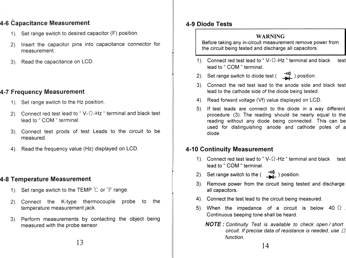 Page 9 of 12 - Extech 383273 DMM Instruction Manual