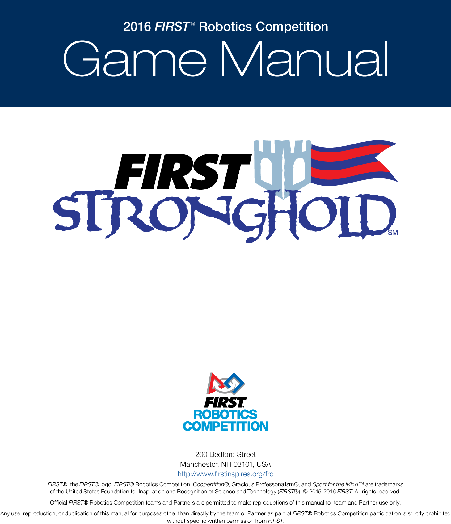 FRC 2016 game manual