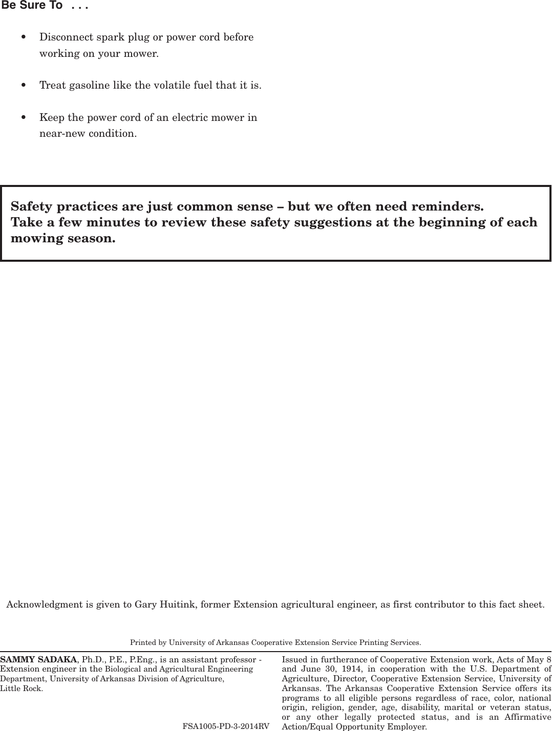 Page 4 of 4 - Lawn Mower Safety - FSA1005  !! FSA-1005
