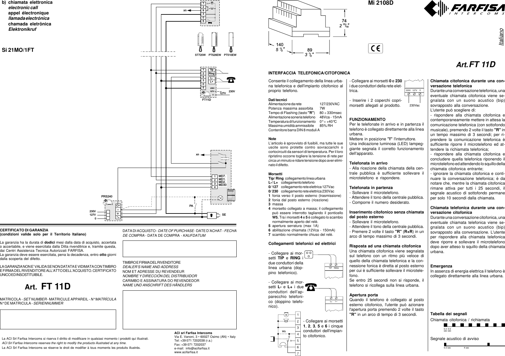Page 1 of 4 - Mi2108da FT11D_MANUAL FT11D MANUAL
