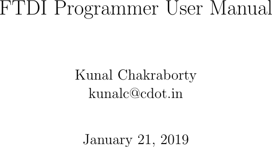 Page 1 of 4 - FTDIProgrammer User Manual