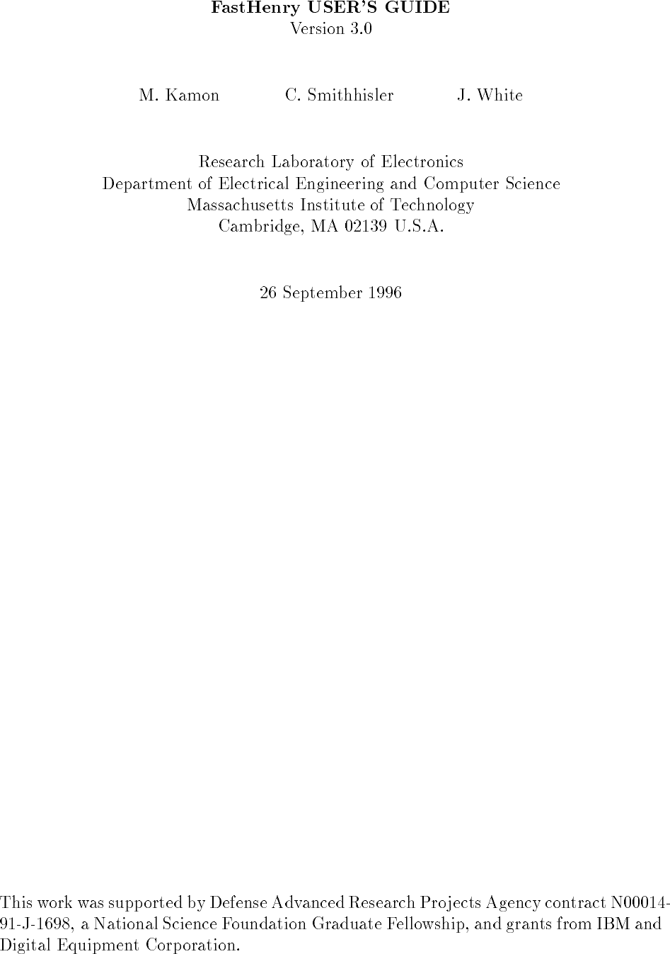 Fast Henry User Guide