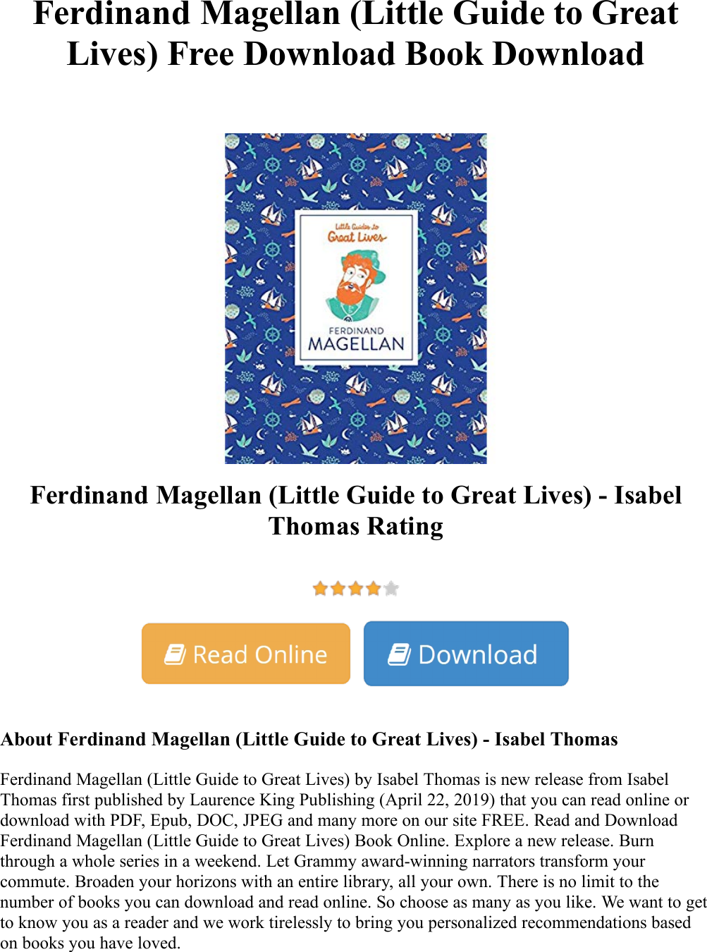 Page 1 of 2 - Ferdinand Magellan (Little Guide To Great Lives) - Isabel Thomas  Book Ferdinand-Magellan-Little-Guide-to-Great-Lives