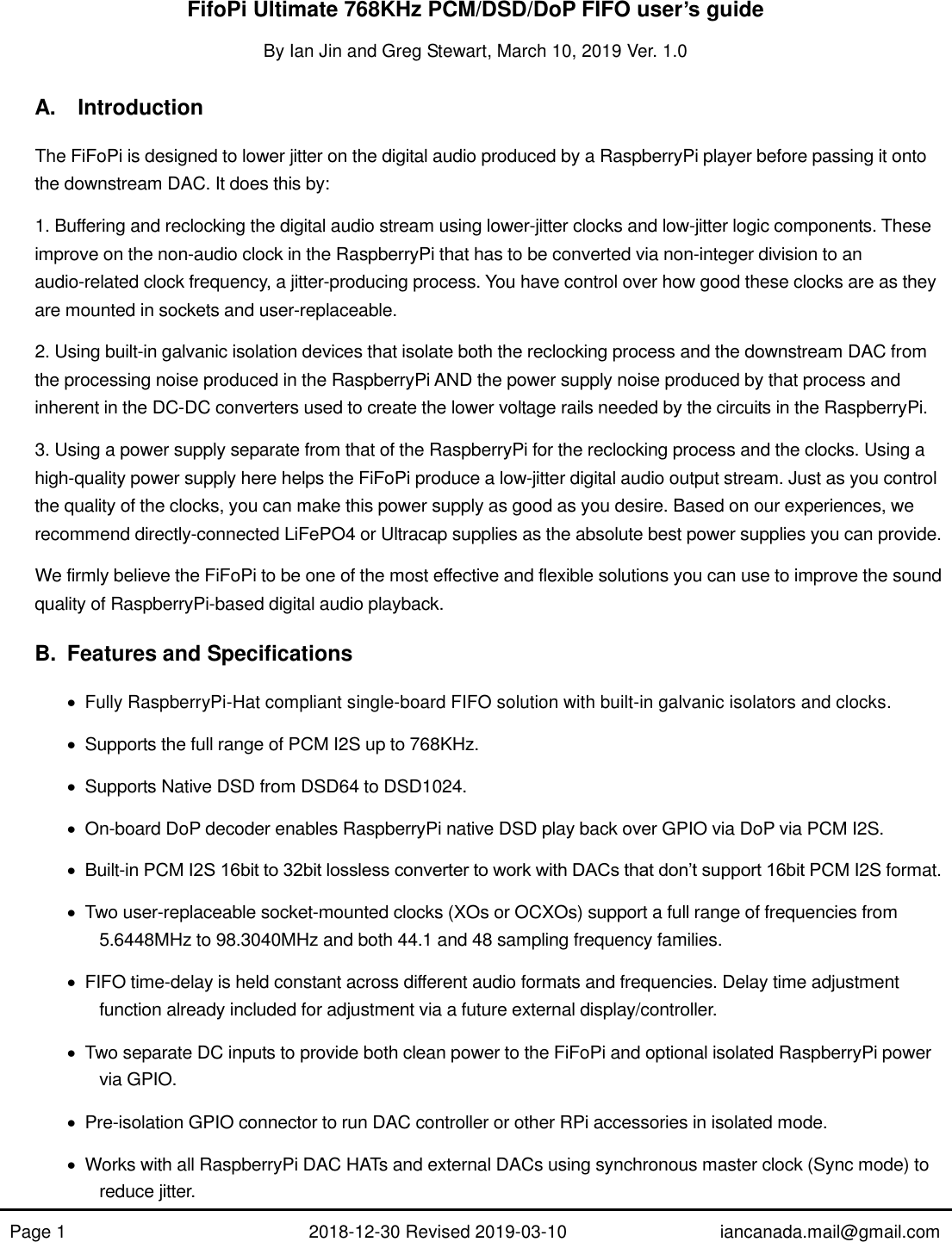 Page 1 of 10 - Fifo Pi Ultimate Manual V1.0
