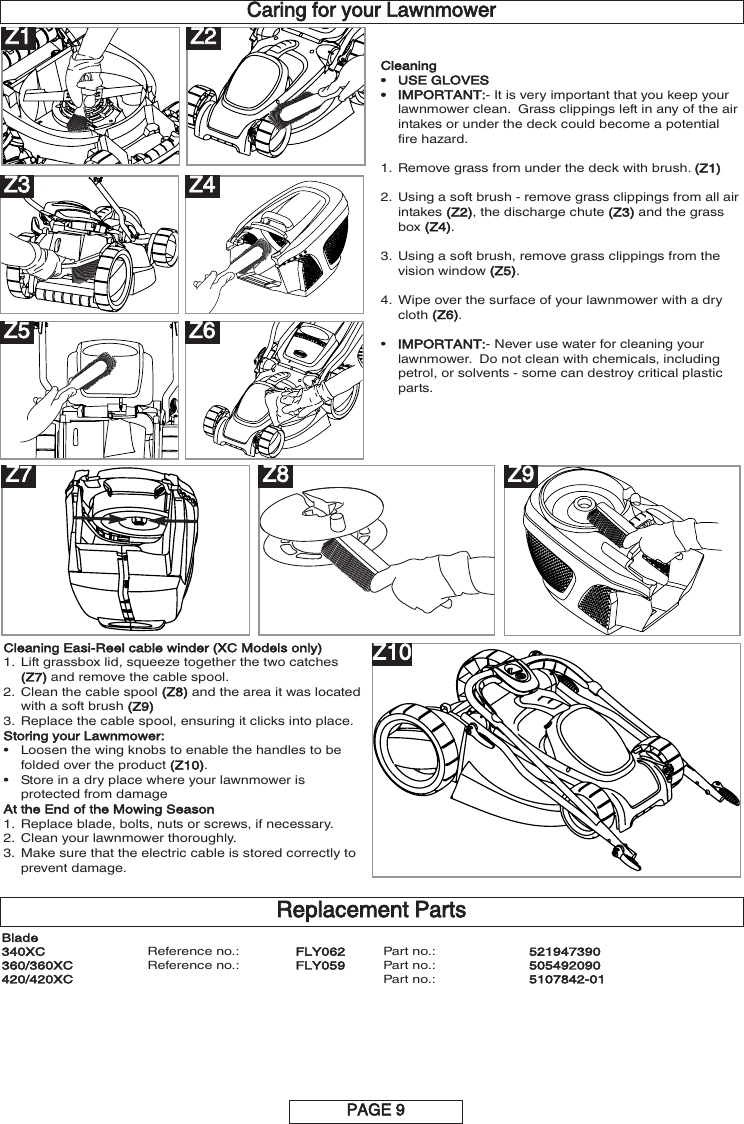 Page 10 of 12 - OM, Flymo, Multimo 340XC, 360, 360XC, 420, 420XC, 966957601, 966959299, 966959101, 966953899, 96  !! Flymo-12