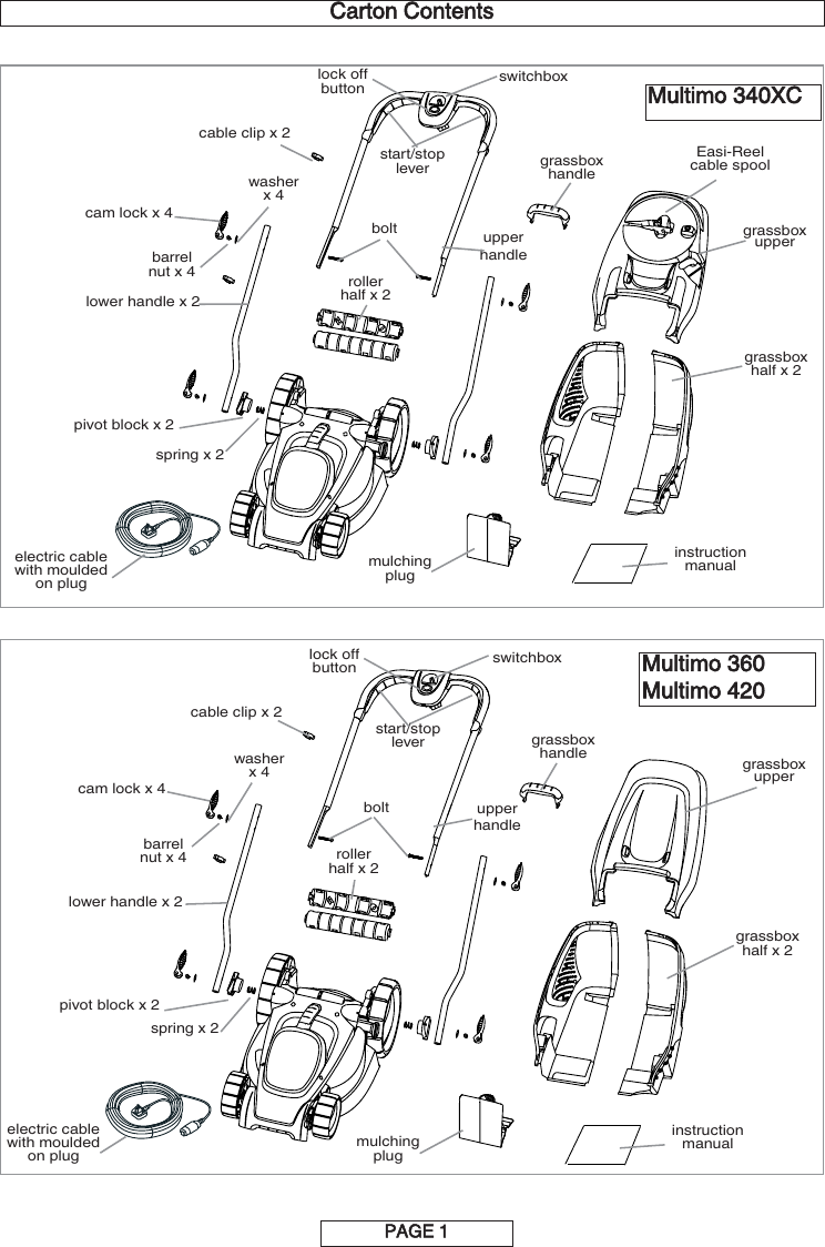 Page 2 of 12 - OM, Flymo, Multimo 340XC, 360, 360XC, 420, 420XC, 966957601, 966959299, 966959101, 966953899, 96  !! Flymo-12