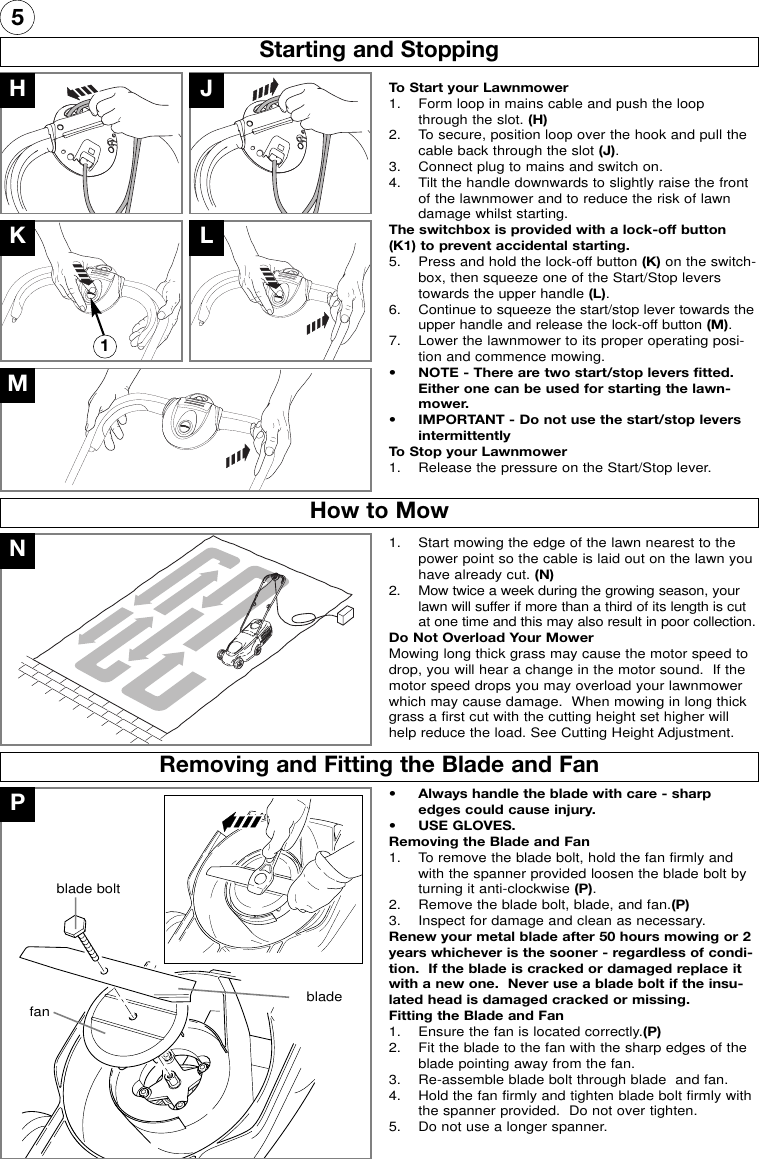 Page 6 of 8 - OM, Flymo, RE320, RE32, R32, 96432020100, 96434022500, 96434022600, 2006-03, Electric Lawn Mower, EN  !! Flymo-16