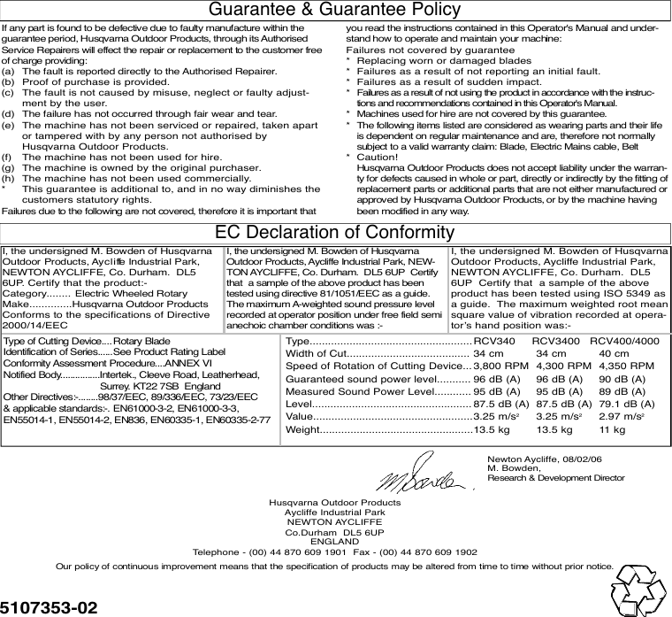 Page 9 of 9 - OM, Flymo, Roller Compact 3400/340/400/4000, 964440401, 964440601, 964340301, 964340401, 2006-07, Lawn Mower  !! Flymo-23