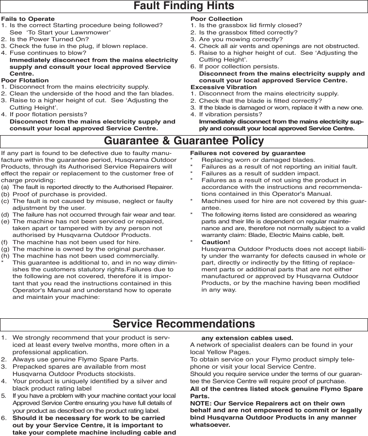 Page 8 of 9 - OM, Flymo, Vision Compact 350 Plus, 963352401, 2006-09, Lawn Mower  !! Flymo-44