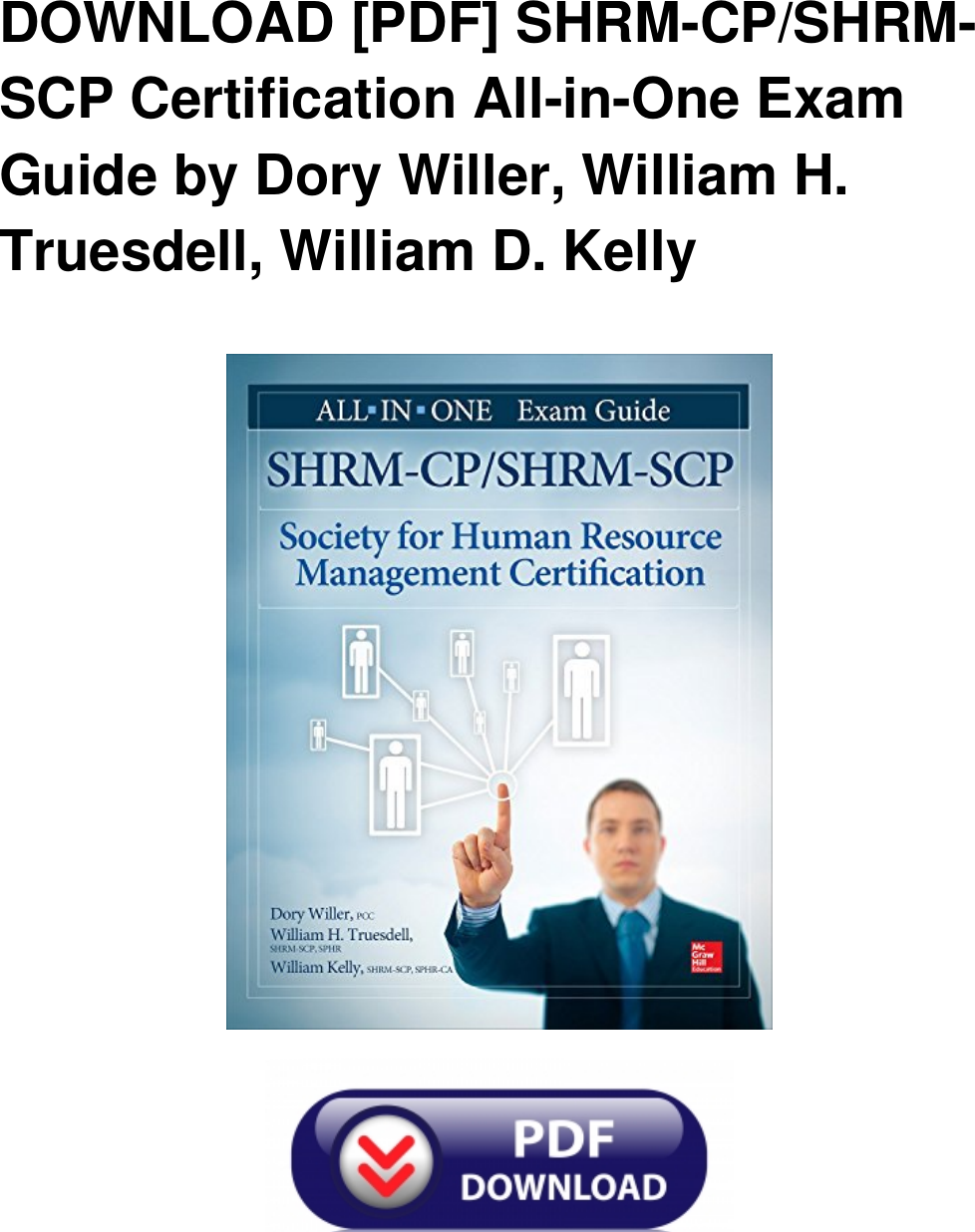 [PDF] SHRM CP/SHRM SCP Certification All in One Exam Guide By Dory