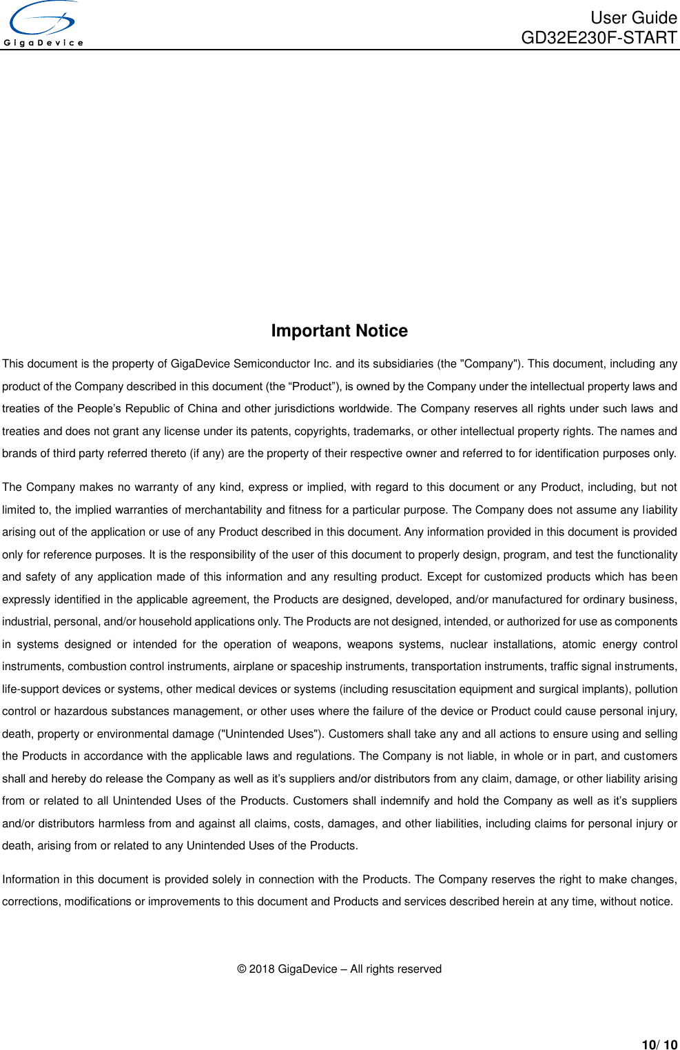 Page 11 of 11 - GD32E230F-START User Guide V1.0
