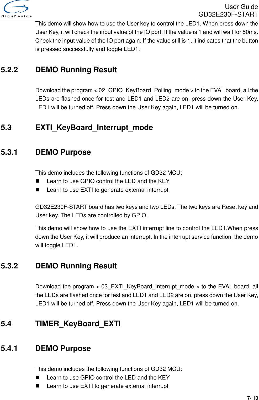 Page 8 of 11 - GD32E230F-START User Guide V1.0