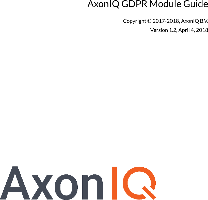 Axoniq Gdpr Module Guide