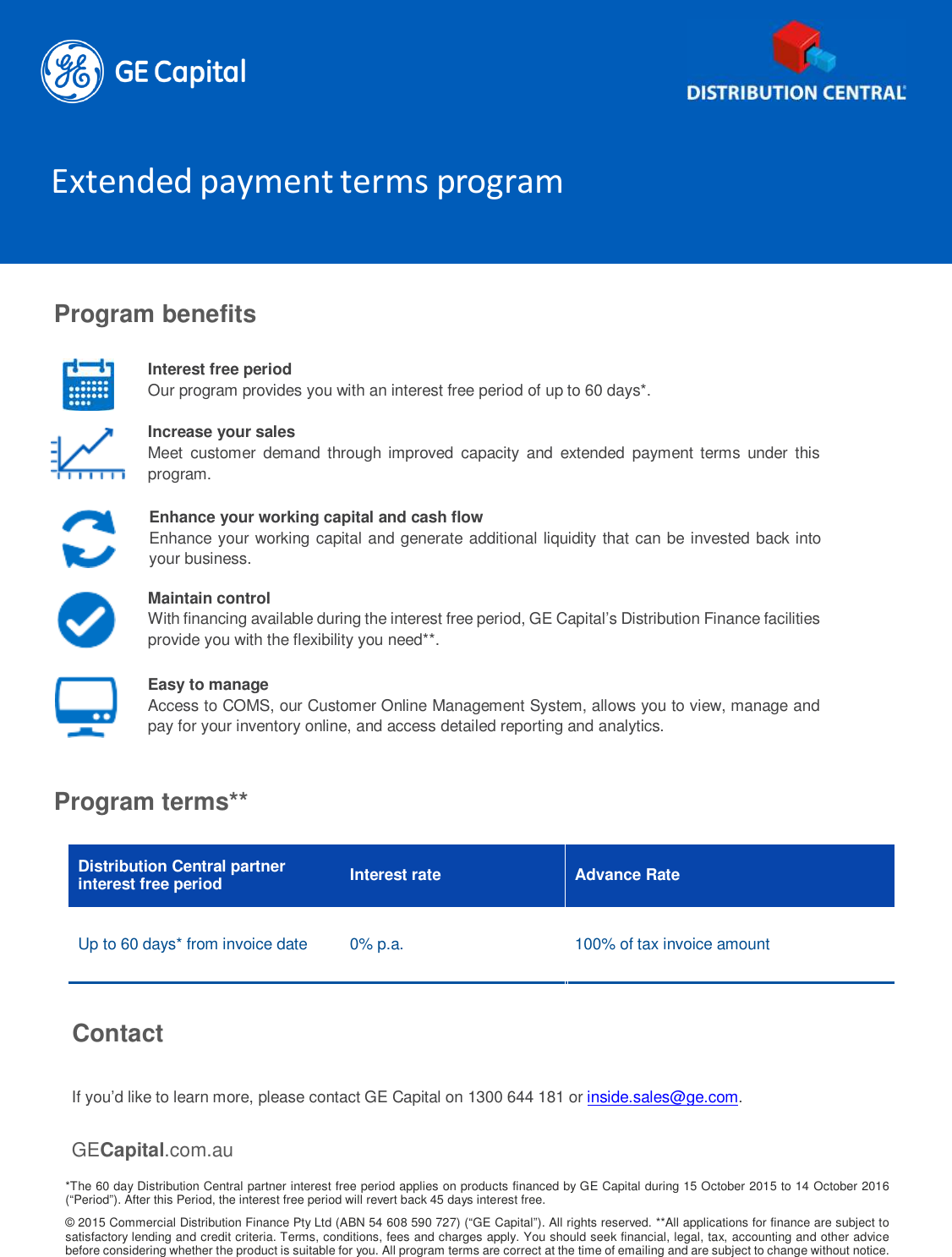 Page 1 of 1 - GE & DC Extended Terms Flyer - 2016_CG Edits Program Launch