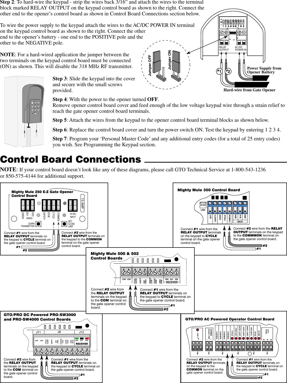 Page 3 of 5 - New Keypad Instrs 6-21-05  !! GTO-Wireless-Wire-Keypad-Gate-Opener-Manual