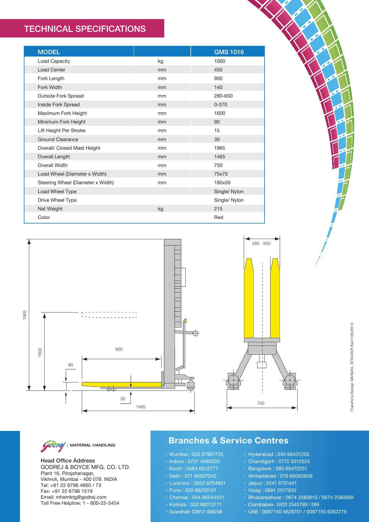 Page 2 of 2 - Manual Stacker  Godrej GMS 1016