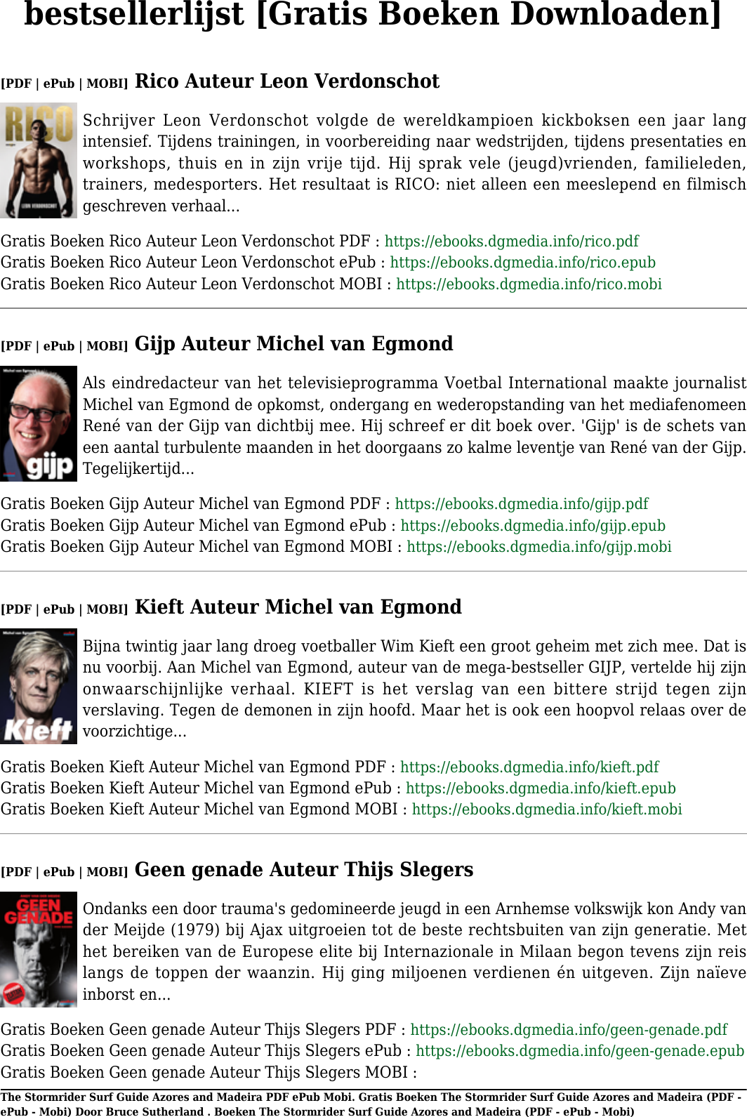 Page 4 of 11 - Gratis Boeken The Stormrider Surf Guide Azores And Madeira Van Bruce Sutherland(PDF - EPub Mobi) (PDF E Pub Door Suther