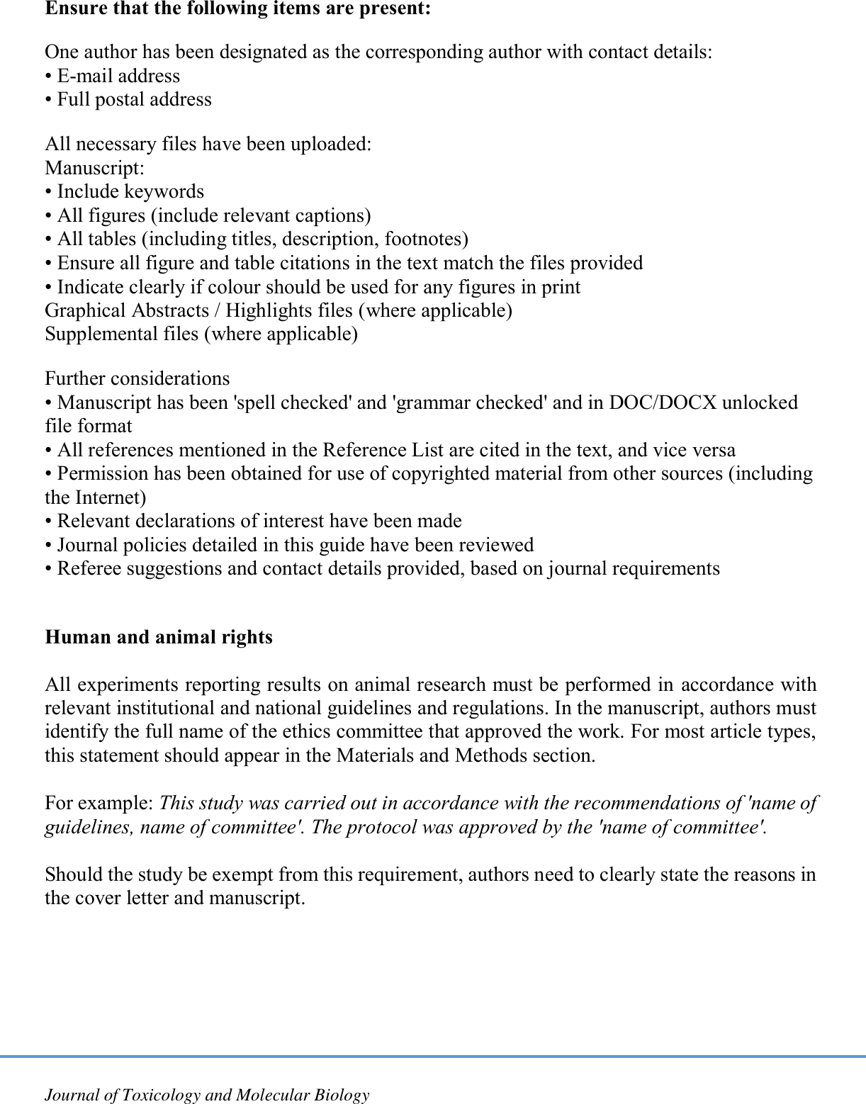 Page 3 of 10 - Guide For Authors Jtox Mol Bio
