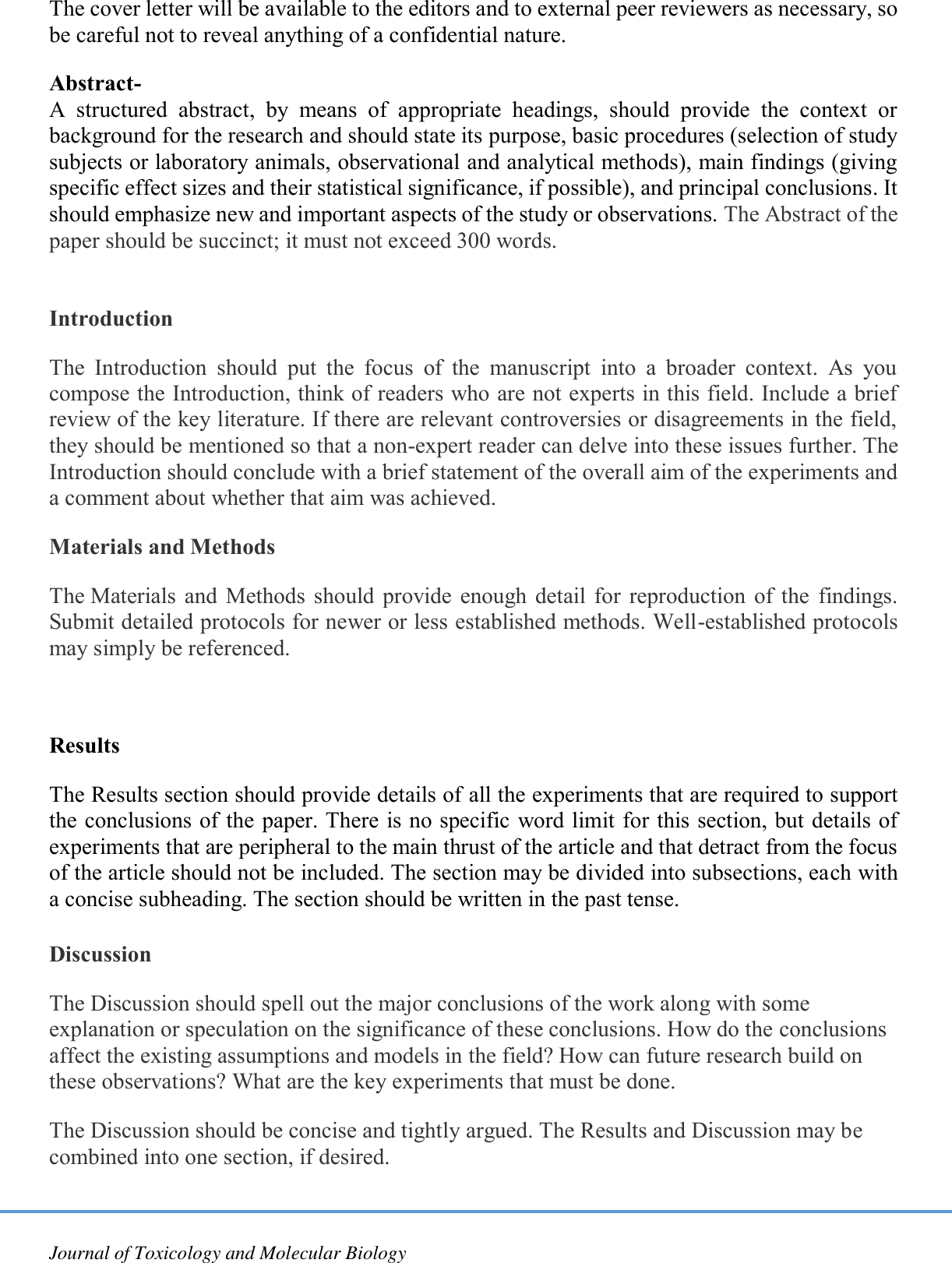 Page 7 of 10 - Guide For Authors Jtox Mol Bio