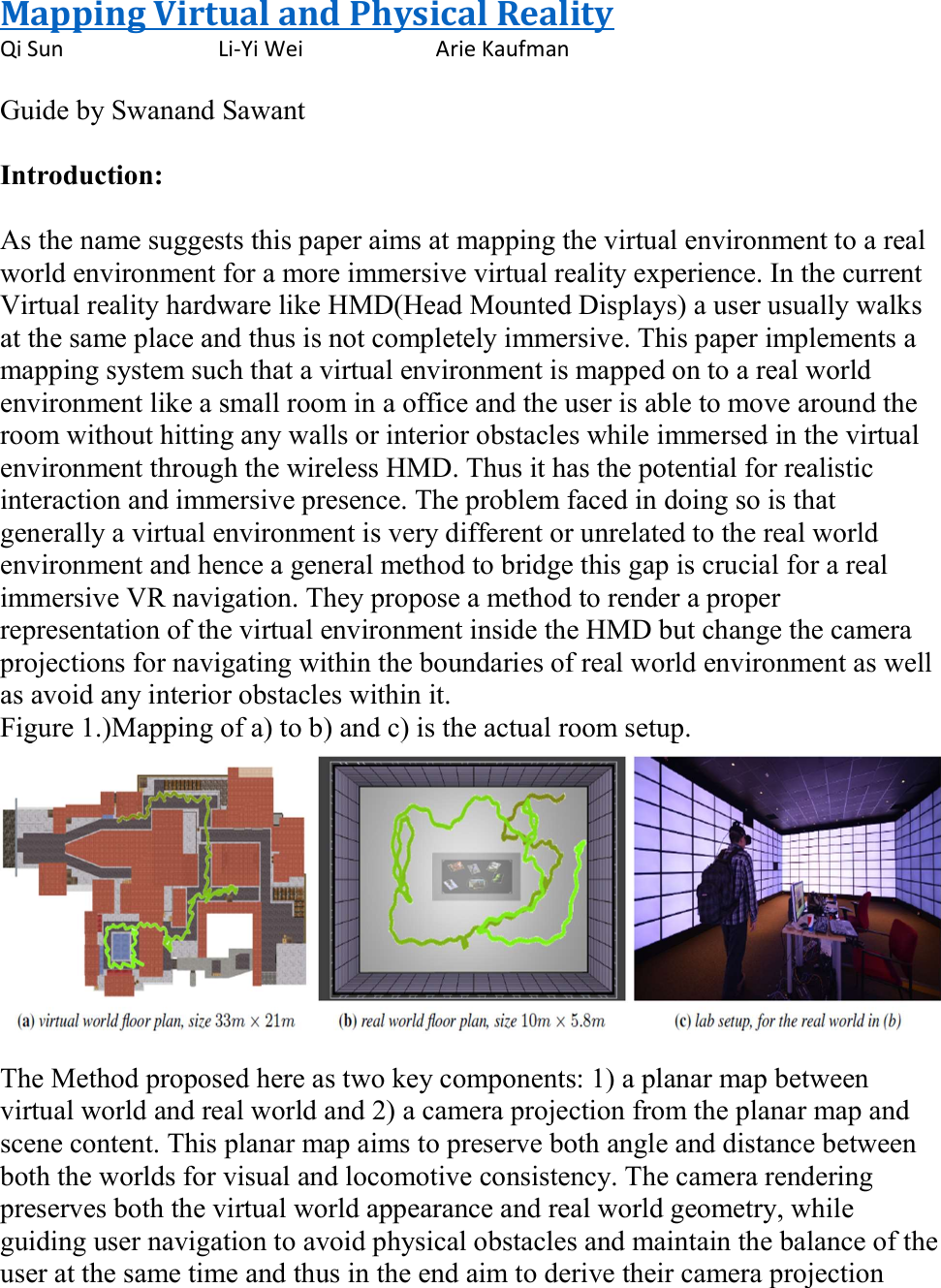 Page 1 of 10 - Mapping Virtual And Physical Reality Guide For
