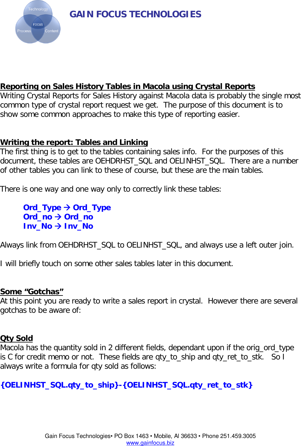 Page 1 of 4 - Guide To Macola Sales History Reports