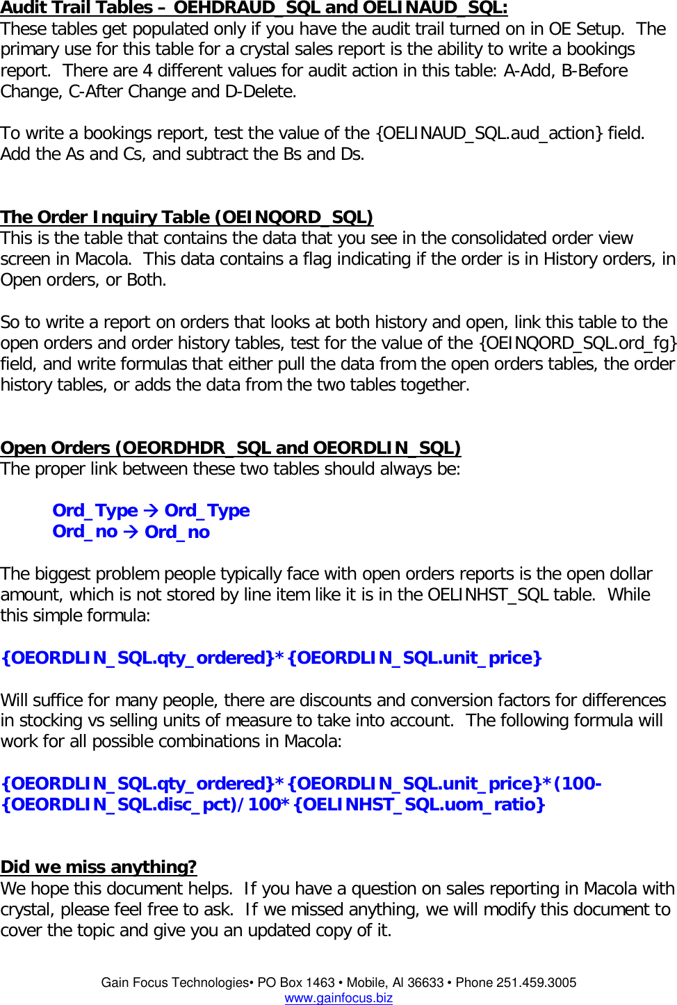 Page 3 of 4 - Guide To Macola Sales History Reports