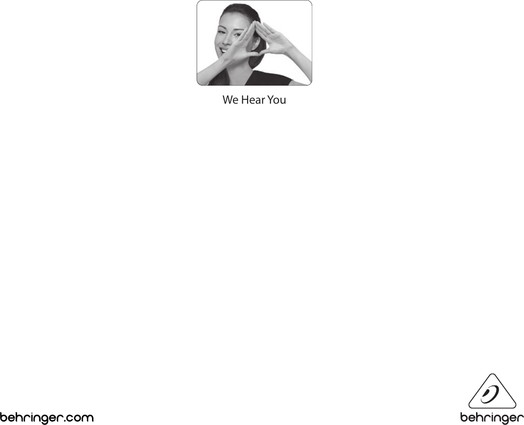 Page 10 of 10 - POWERPLAY PRO-8 HA8000/PRO-XL HA4700 Behringer User Manual (French) HA8000 P0184 M FR