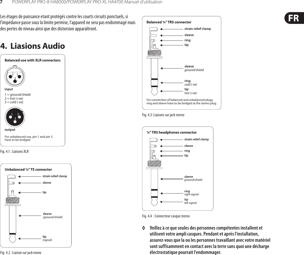 Page 7 of 10 - POWERPLAY PRO-8 HA8000/PRO-XL HA4700 Behringer User Manual (French) HA8000 P0184 M FR