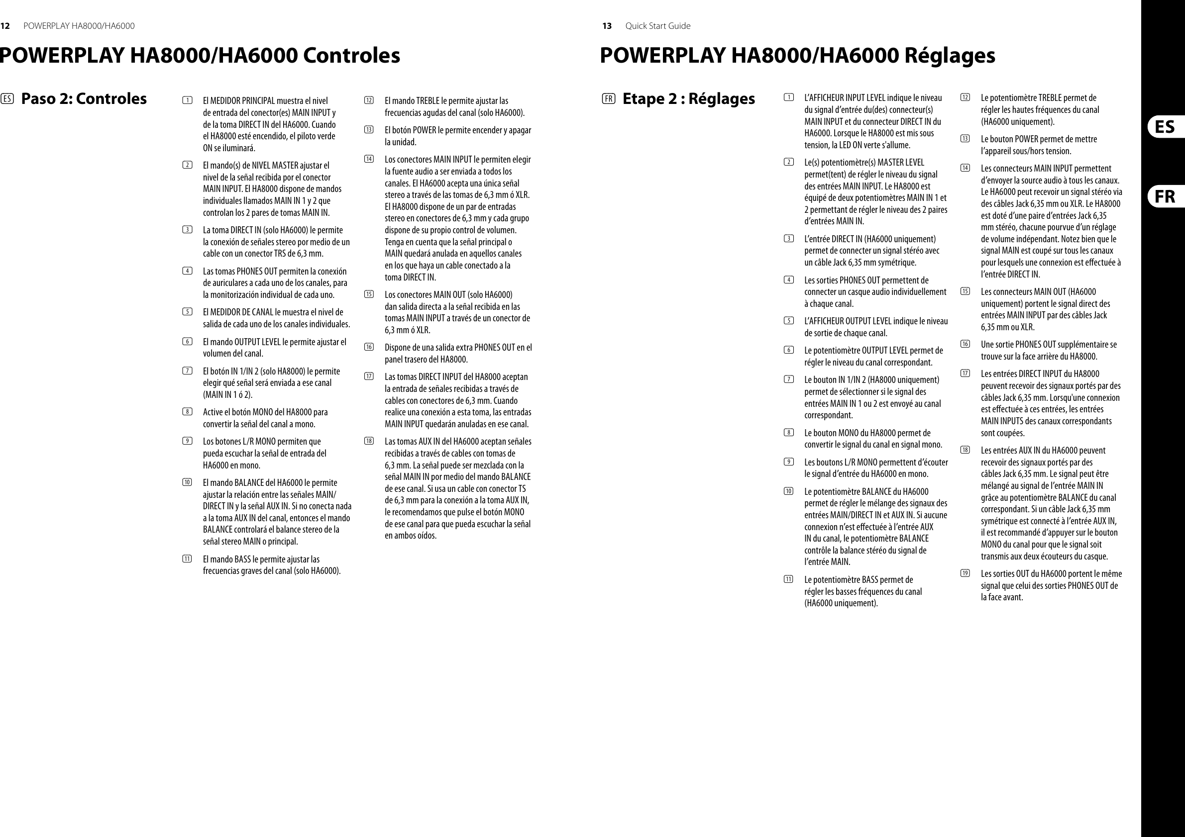 Page 7 of 11 - HA8000/HA6000 Behringer HA6000 Quick Start Guide HA8000:HA6000 QSG WW