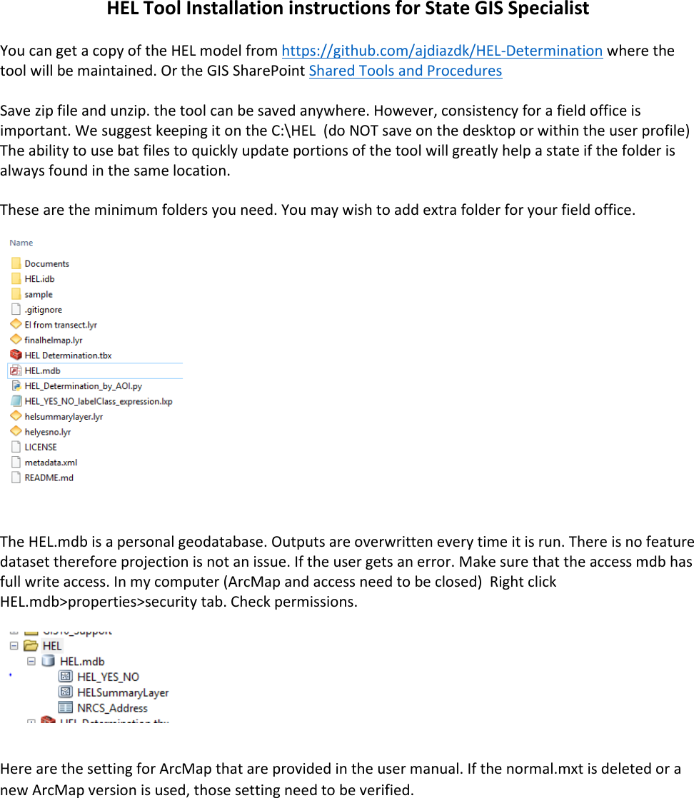 Page 1 of 11 - HEL Tool Installation Instructions For State GIS Specialsit