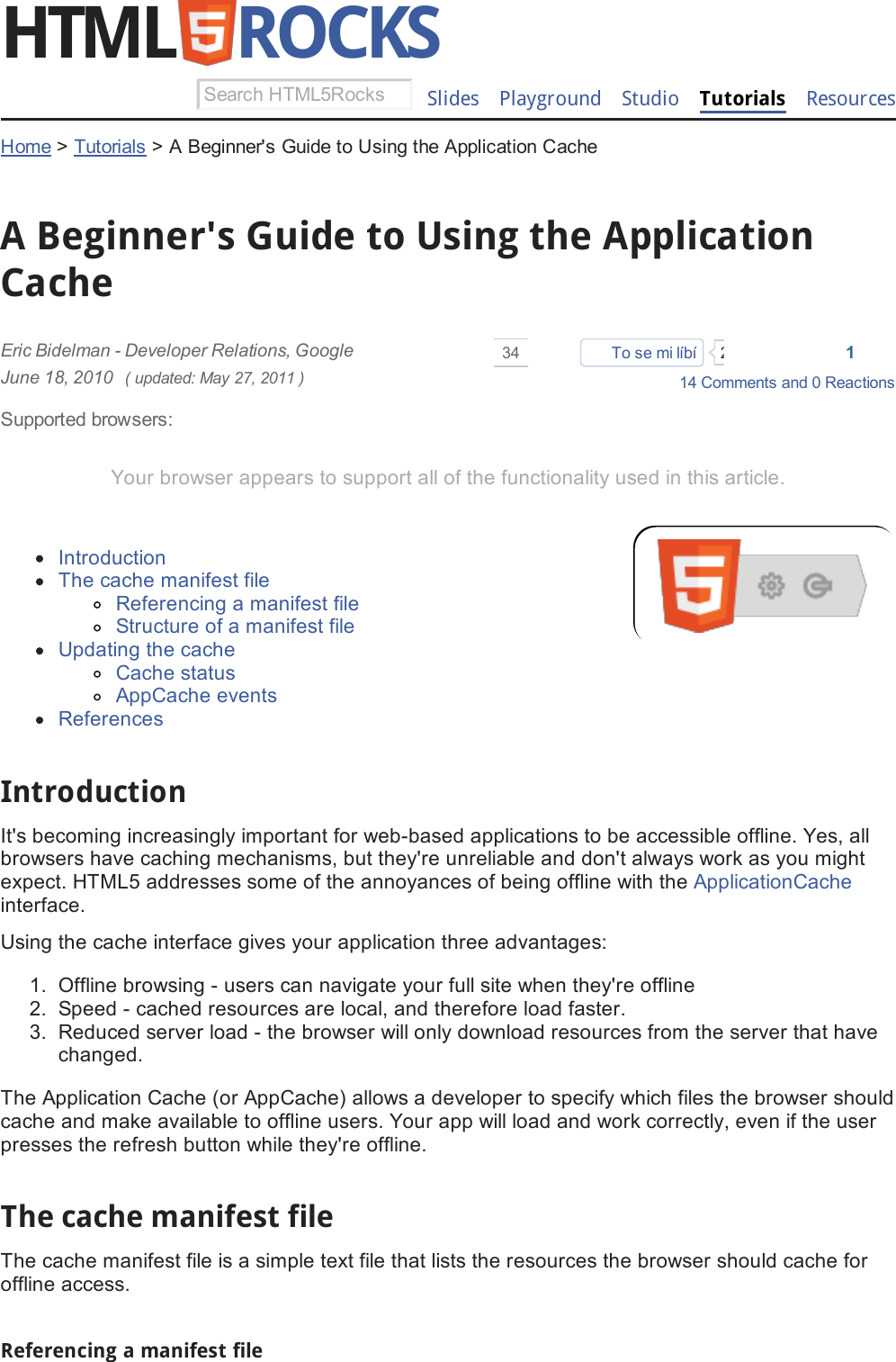Page 1 of 10 - HTML5 Rocks - A Beginner's Guide To Using The Application Cache