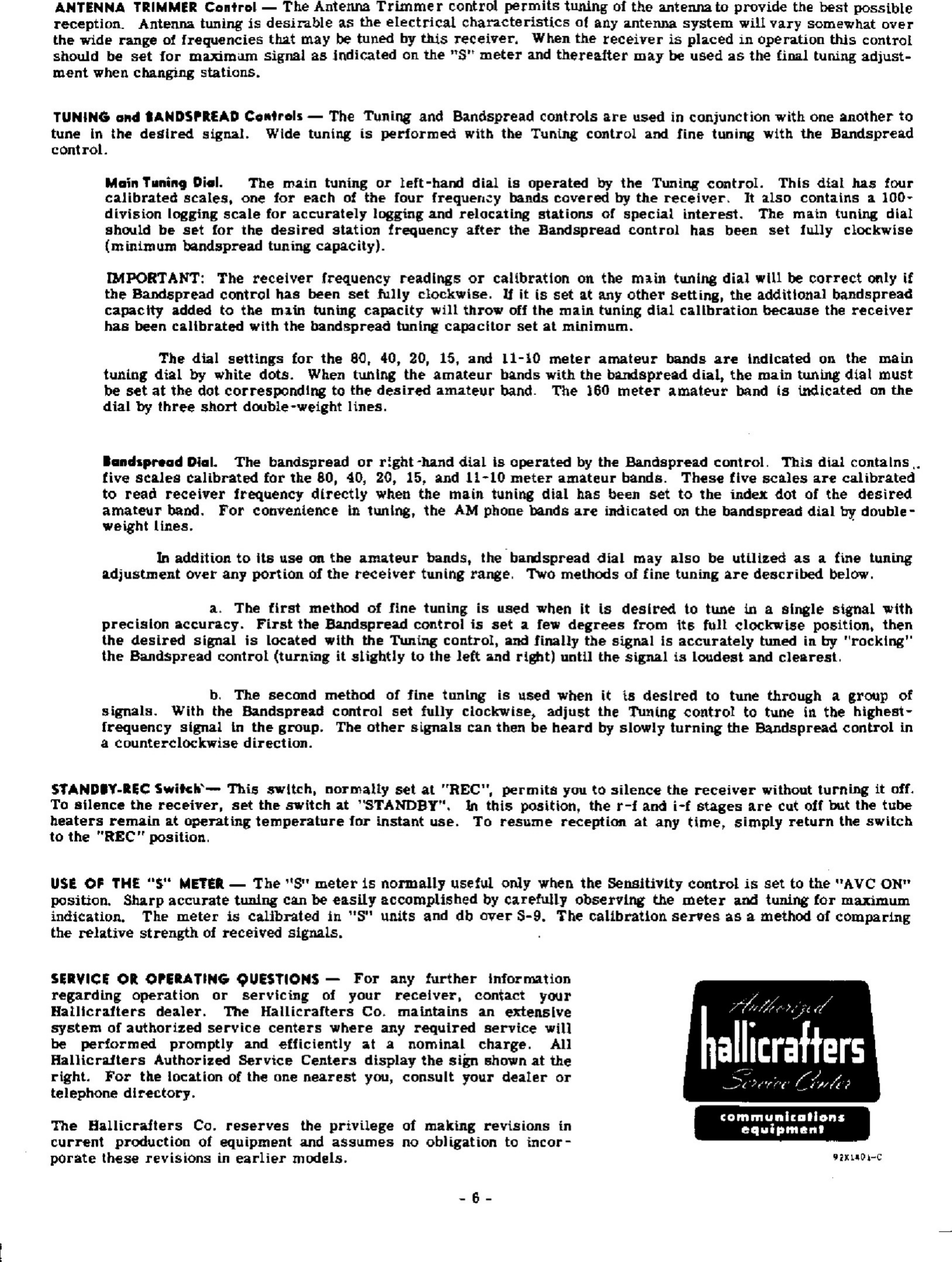 Page 6 of 12 - Hallicrafters SX-99