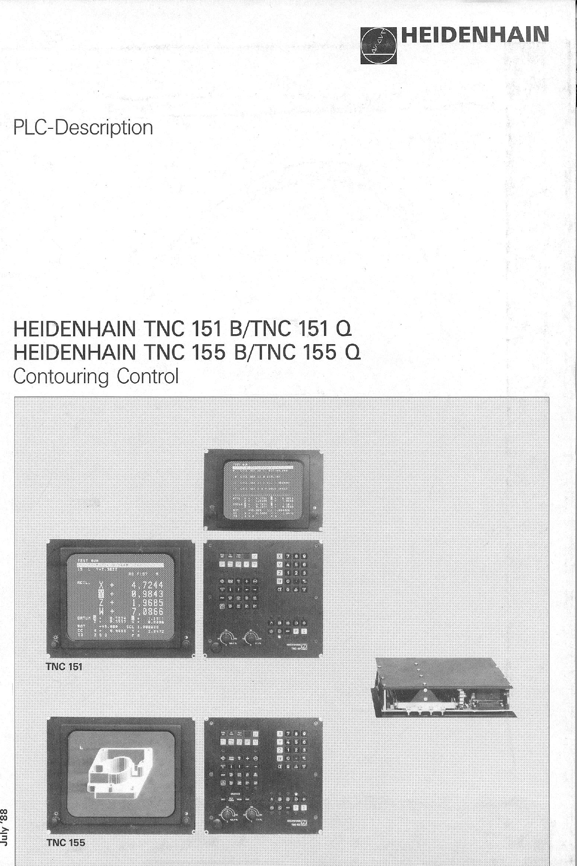 PLC Description TNC151B/Q, TNC155B/Q Heidenhain TNC 151 BQ