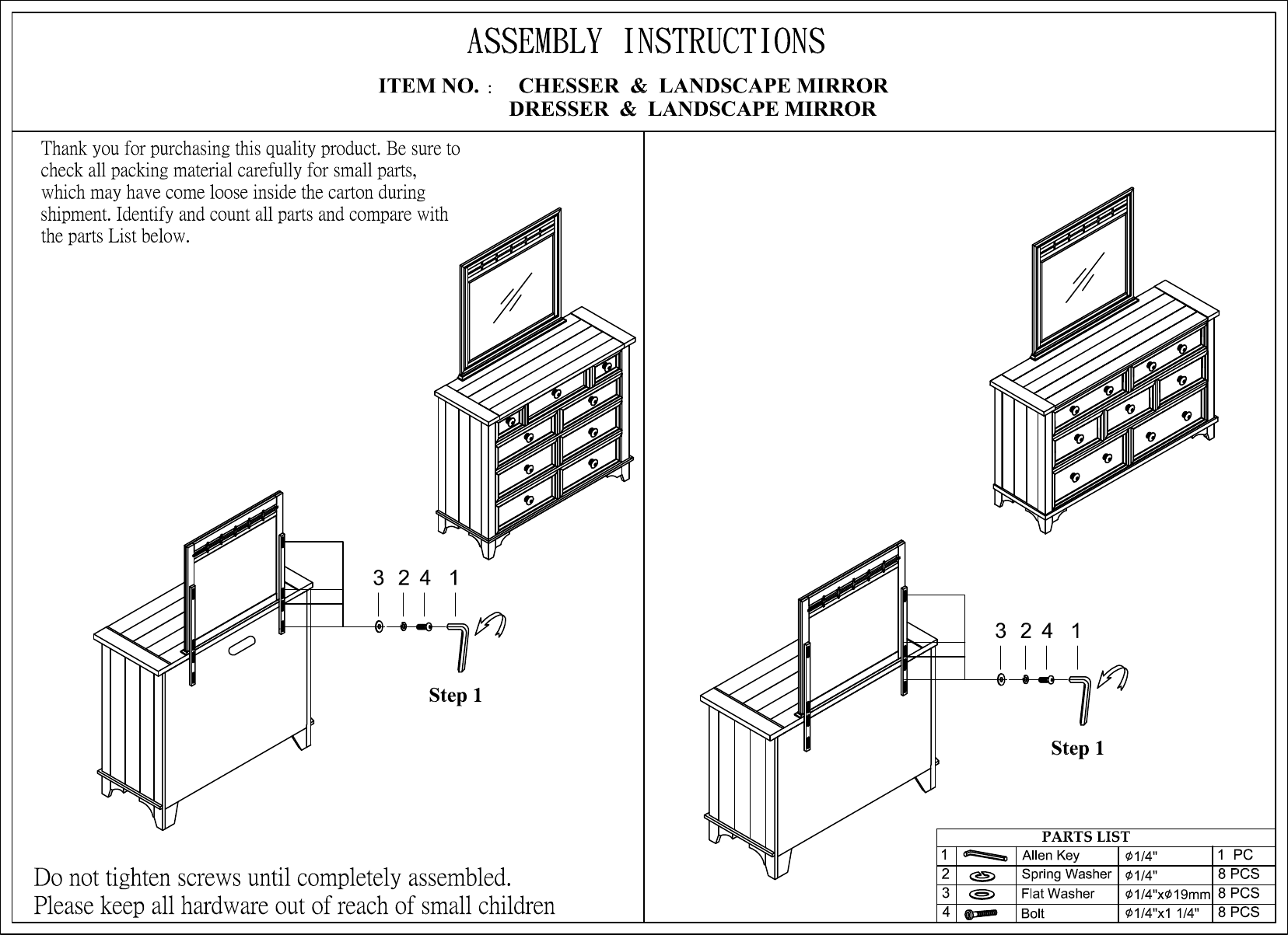 10 1 12 3 246 250 311 270 352 256 306 247 250 265 271 276 345 265 330 252 374 261j Intercon B401 B401 Bedroom A How To Assemble Hy Landscape Mirror