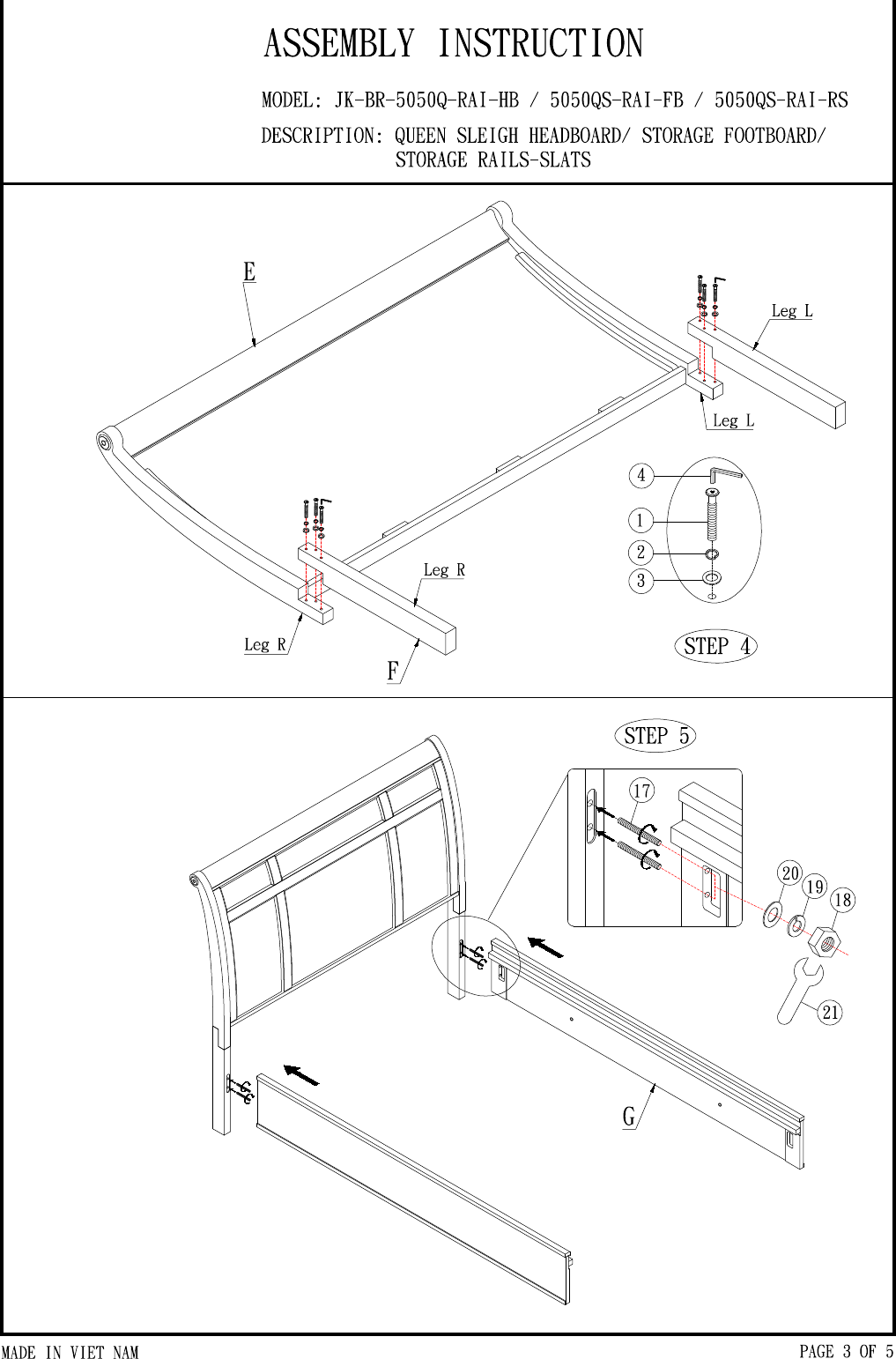 Page 3 of 5 - How To Assemble Jackson Queen Bed
