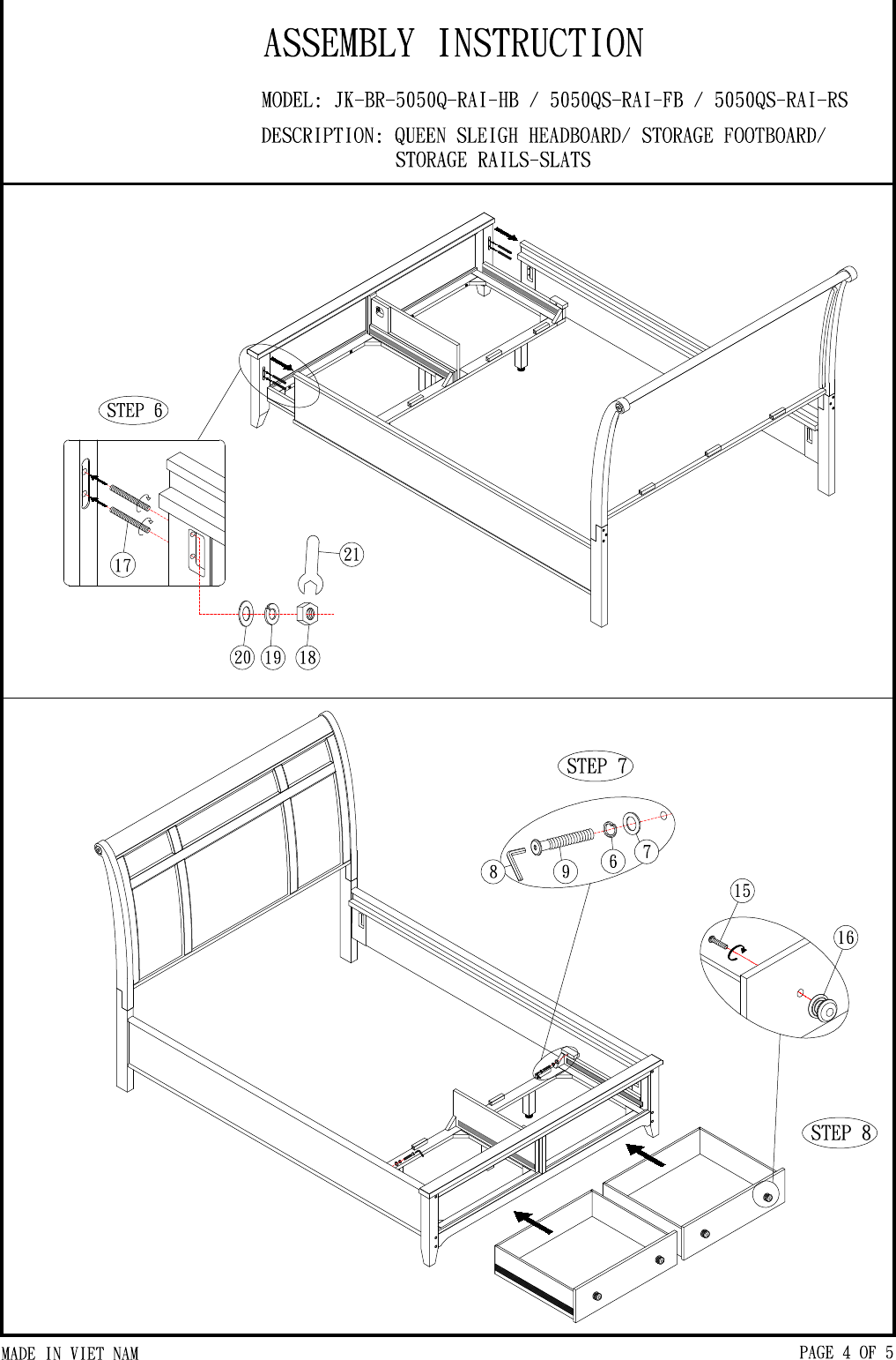 Page 4 of 5 - How To Assemble Jackson Queen Bed