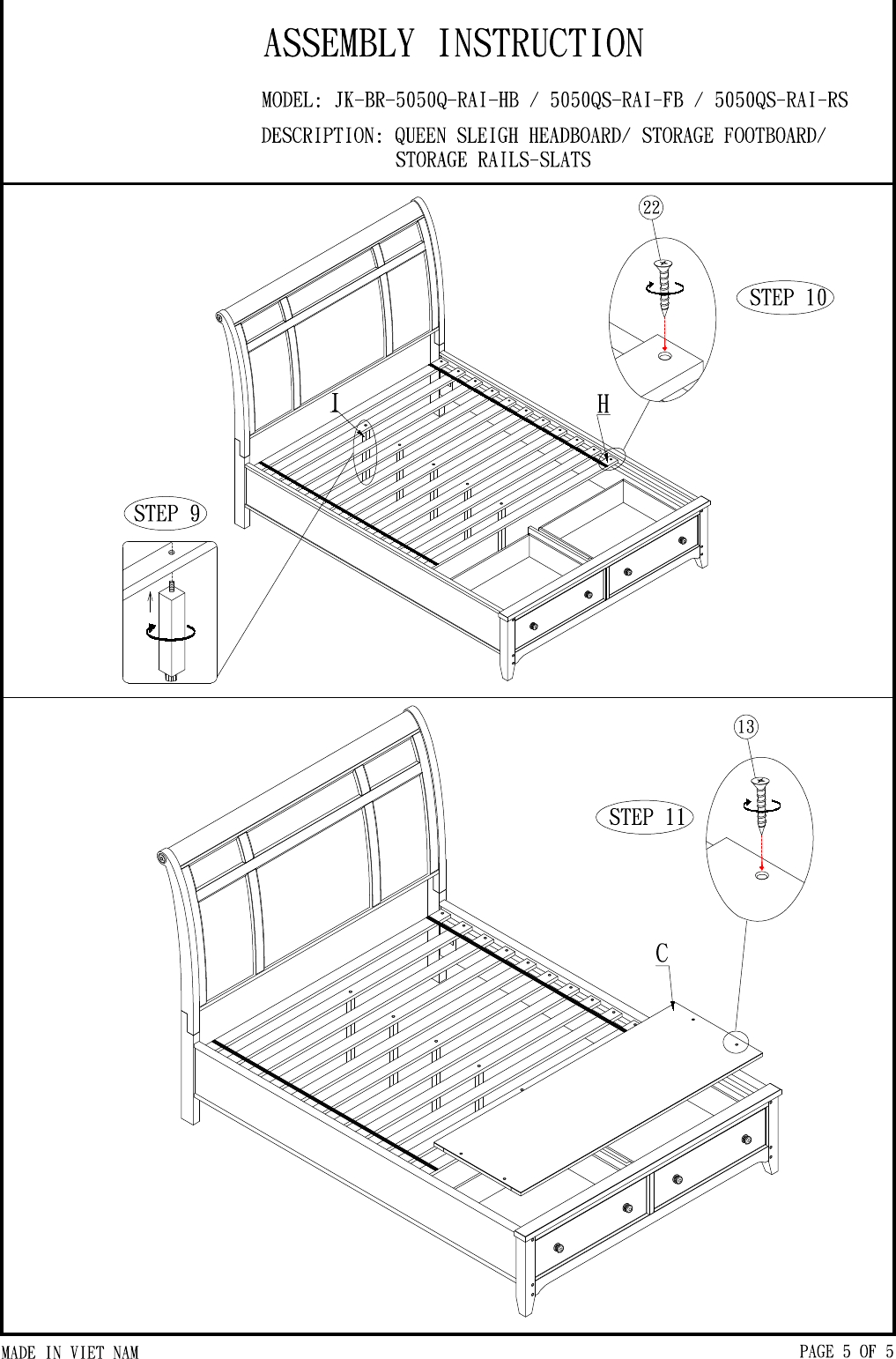 Page 5 of 5 - How To Assemble Jackson Queen Bed
