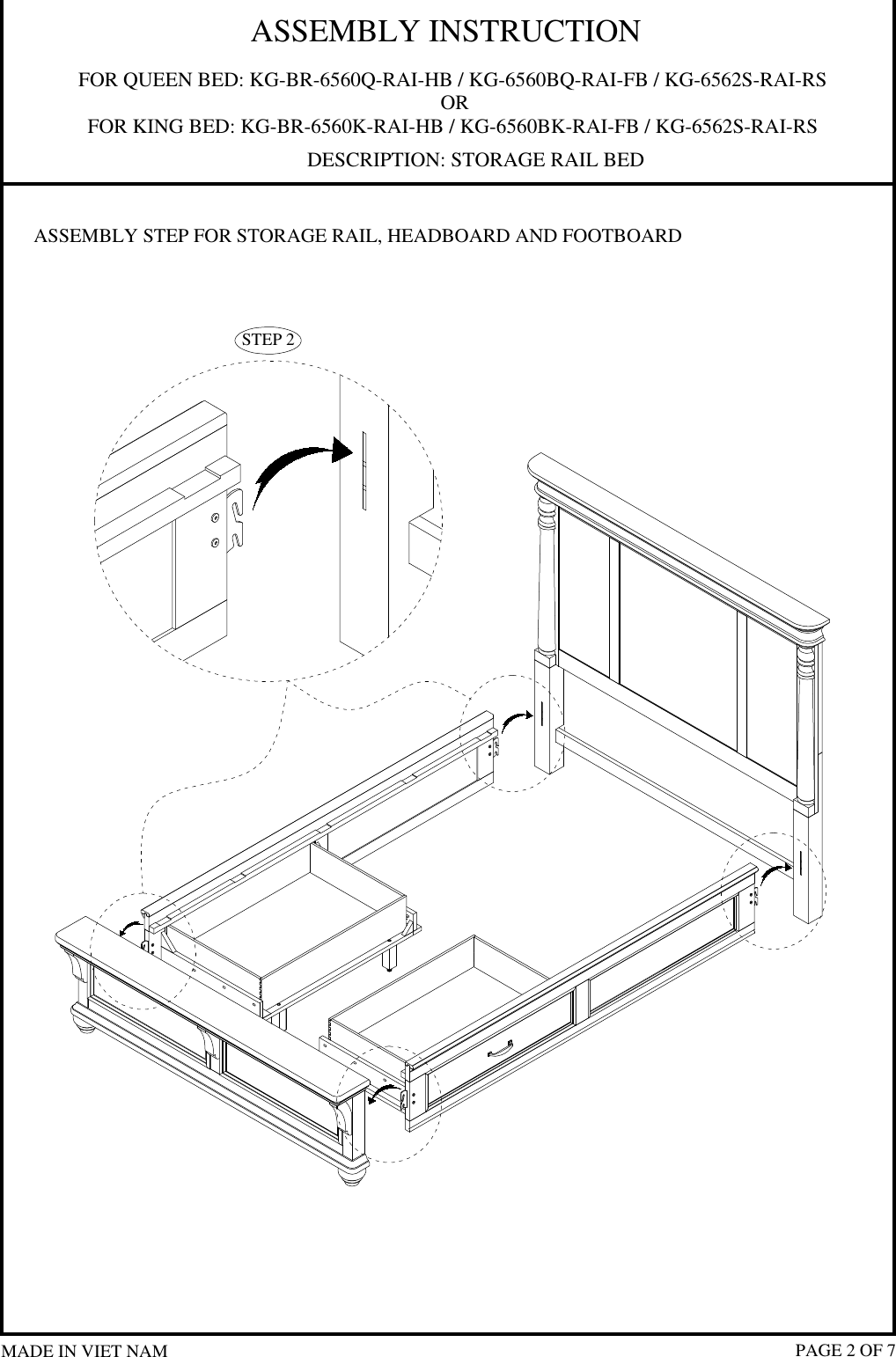 Page 2 of 7 - How To Assemble Kingston Storage Bed