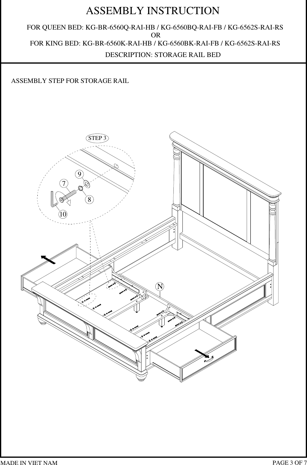 Page 3 of 7 - How To Assemble Kingston Storage Bed
