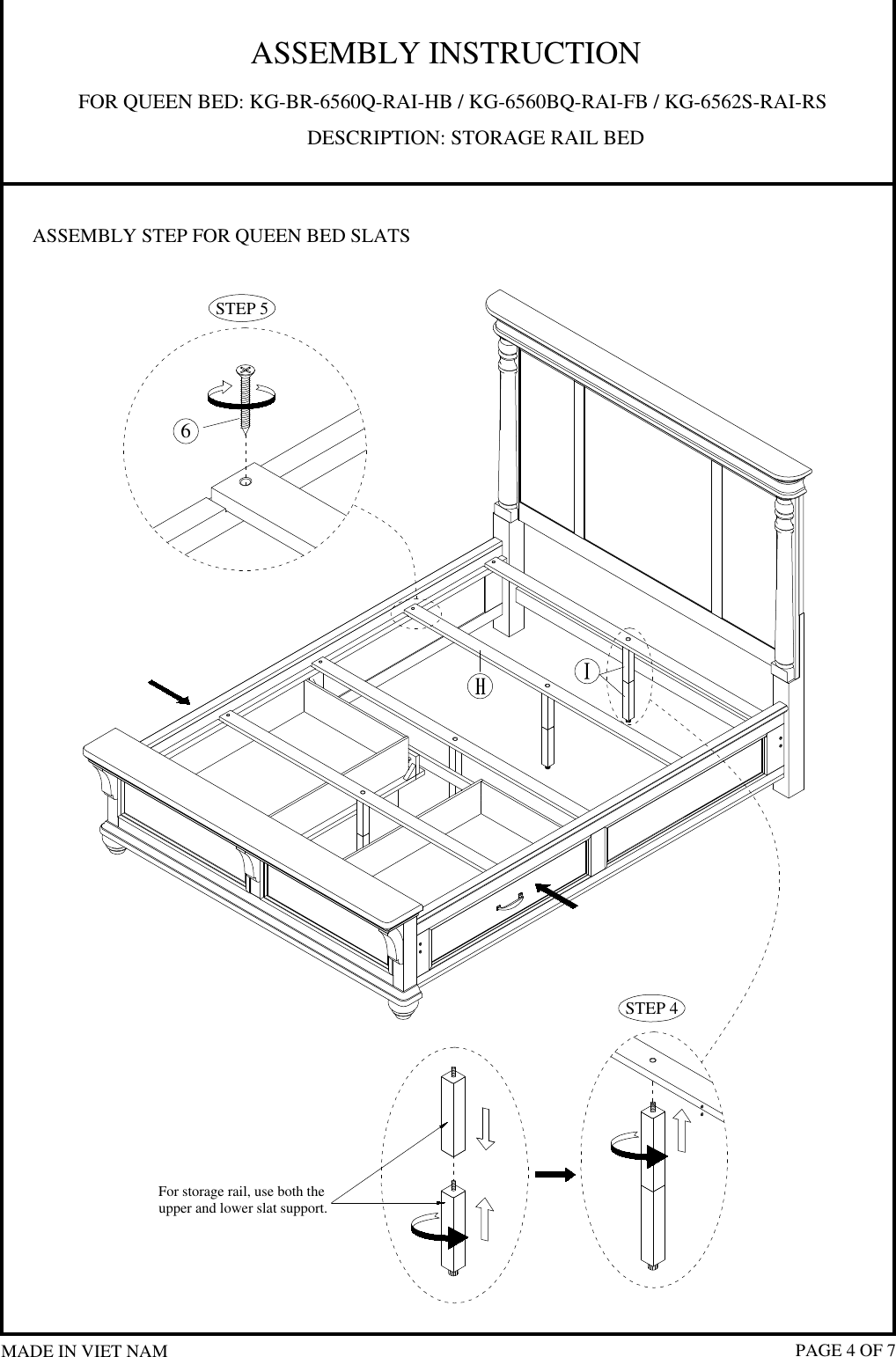 Page 4 of 7 - How To Assemble Kingston Storage Bed
