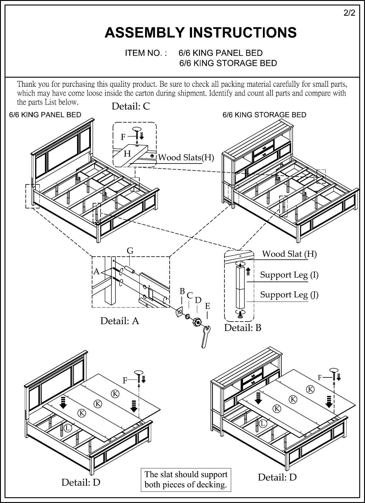 Page 2 of 2 - How To Assemble Wolf Creek King Bed
