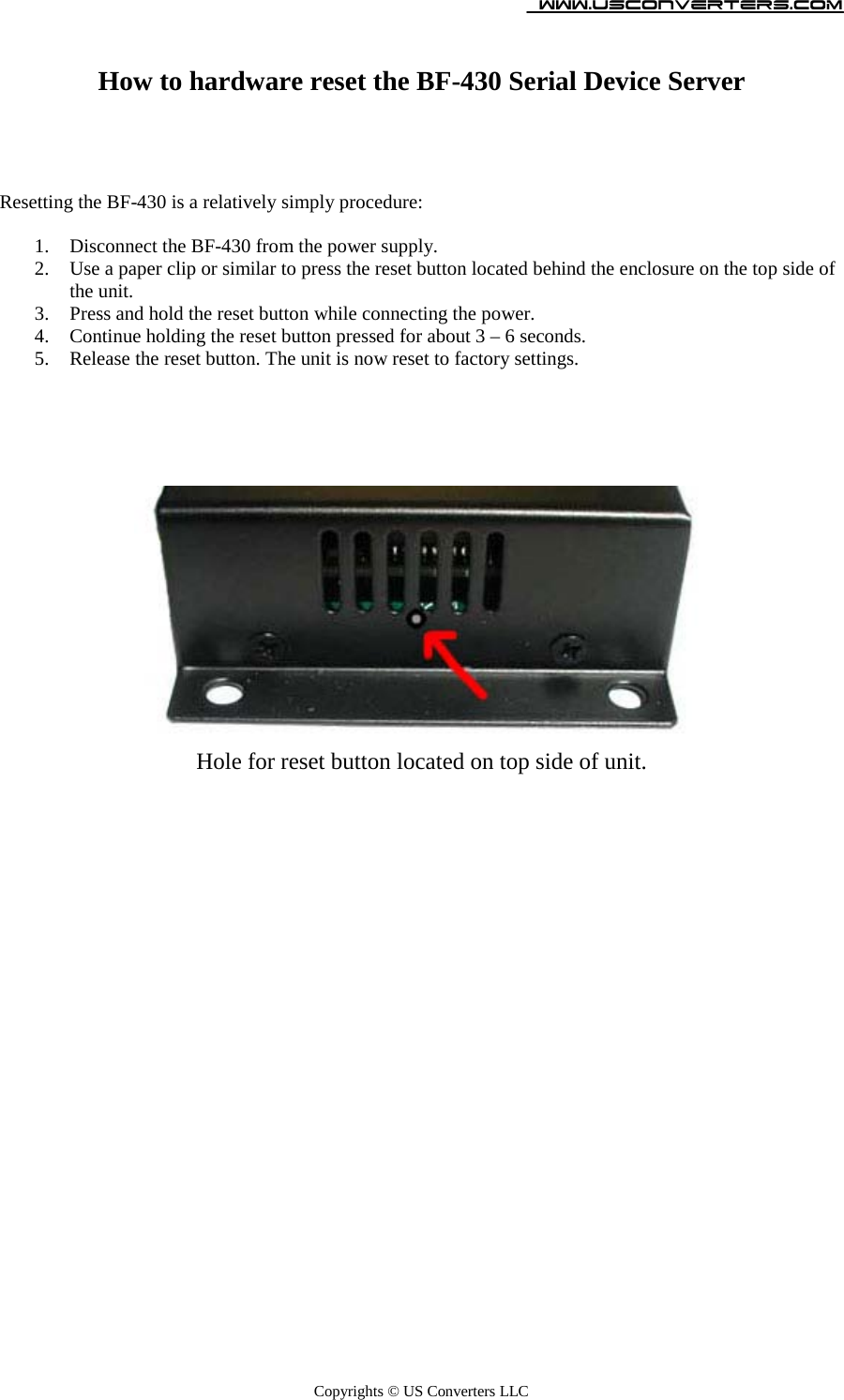 Page 1 of 1 - How To Hardware Reset The BF-430 Serial Device Server How-to-reset-BF430