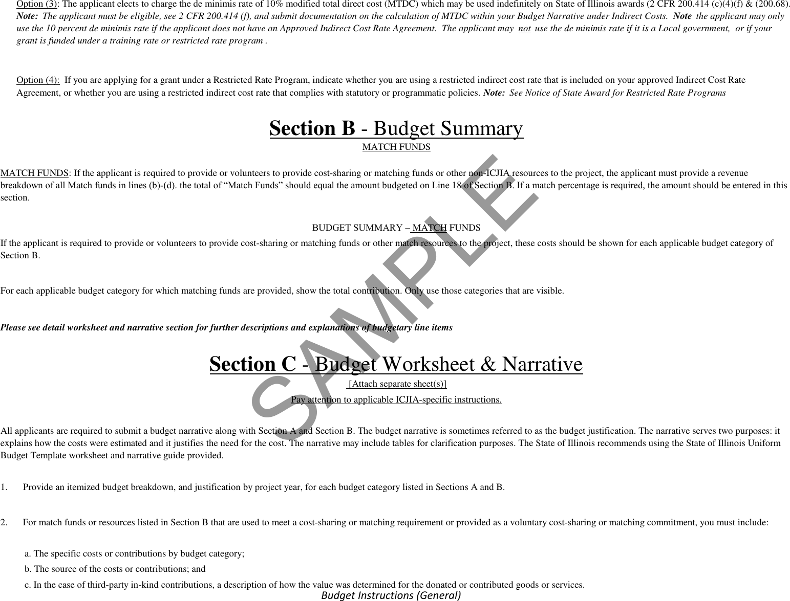 Page 2 of 3 - ICJIA Sample Uniform Budget  / Instructions 032817 GENERAL