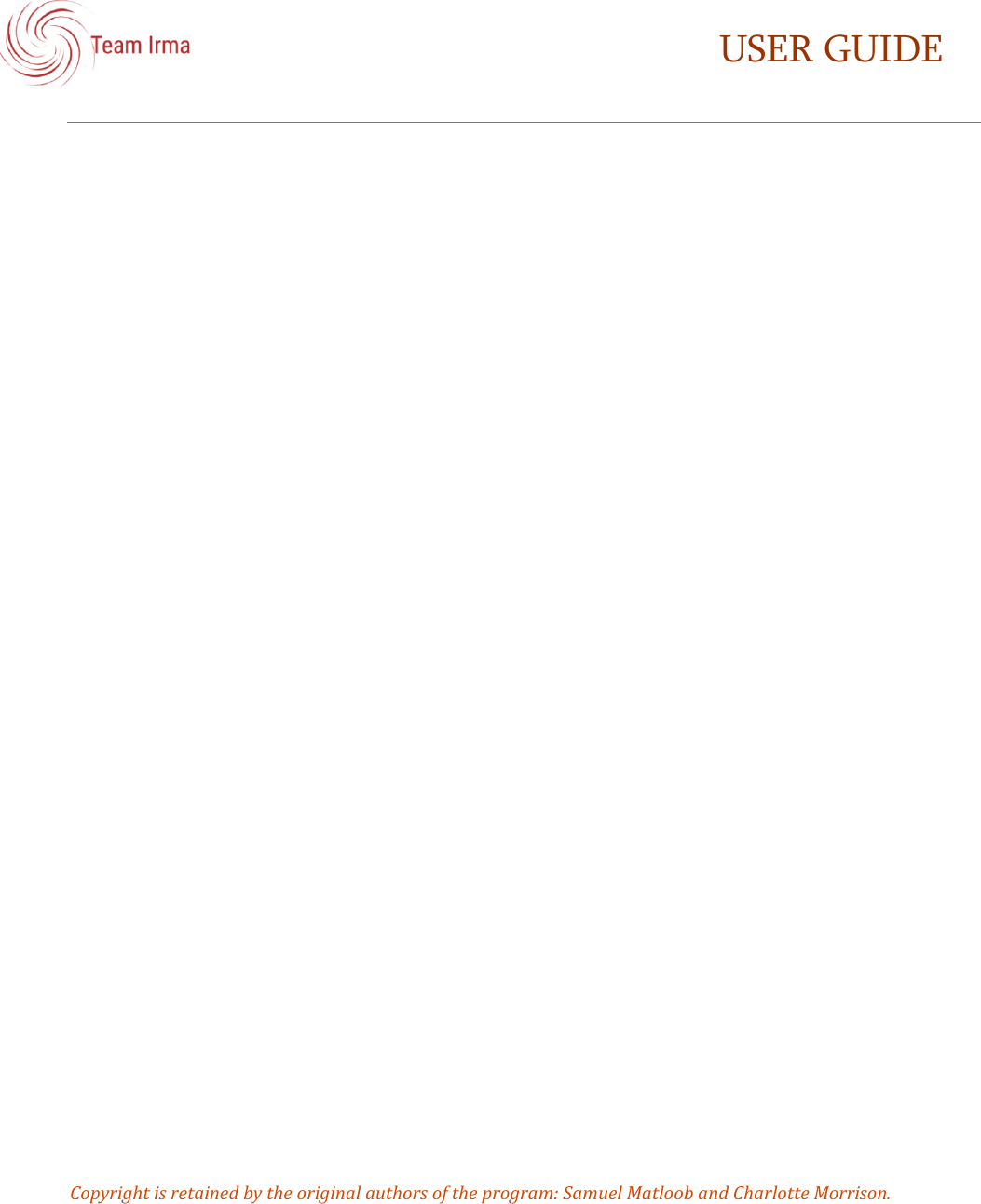 Page 2 of 12 - IRMA User Guide