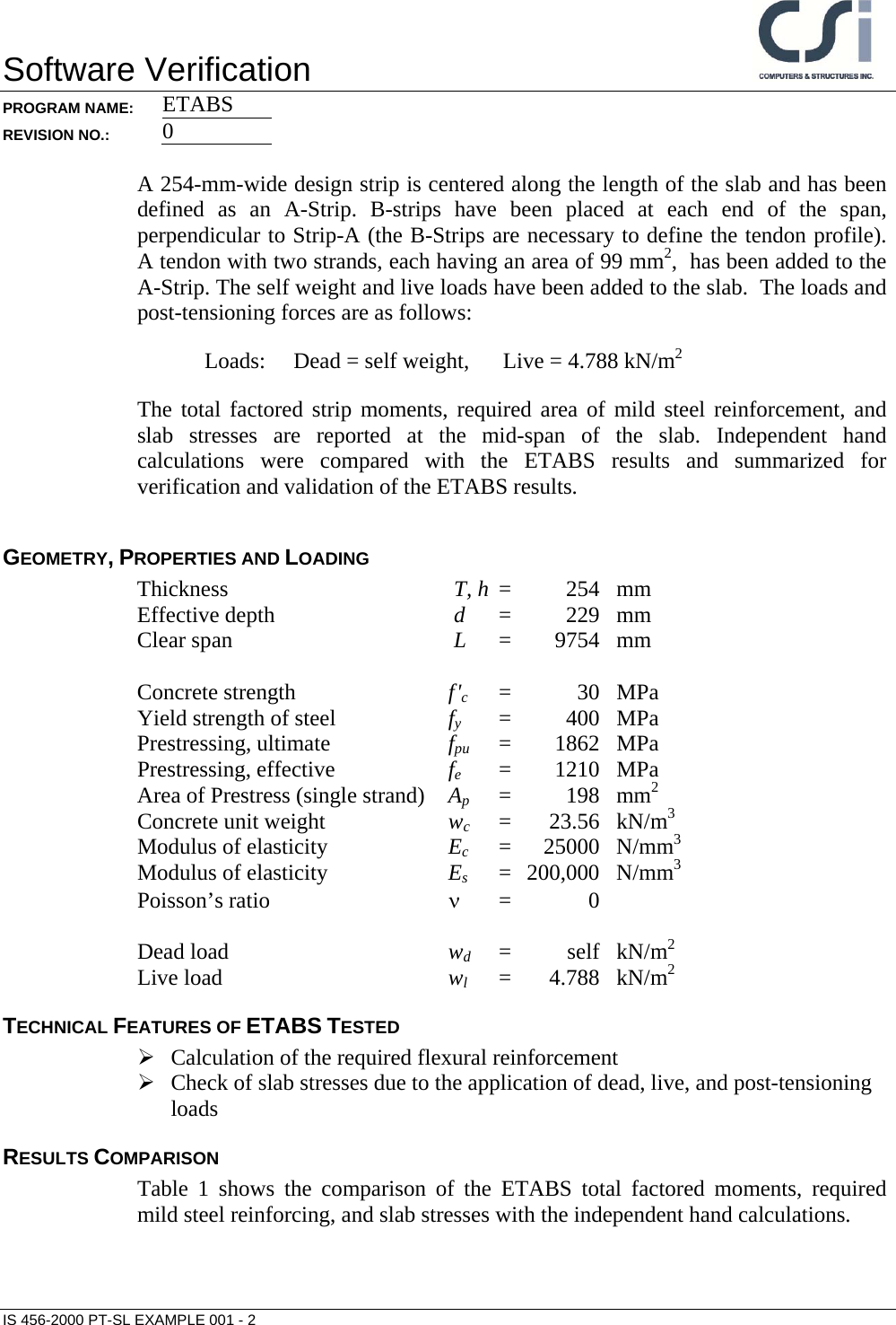 Page 2 of 6 - IS 456-2000 PT-SL Example 001