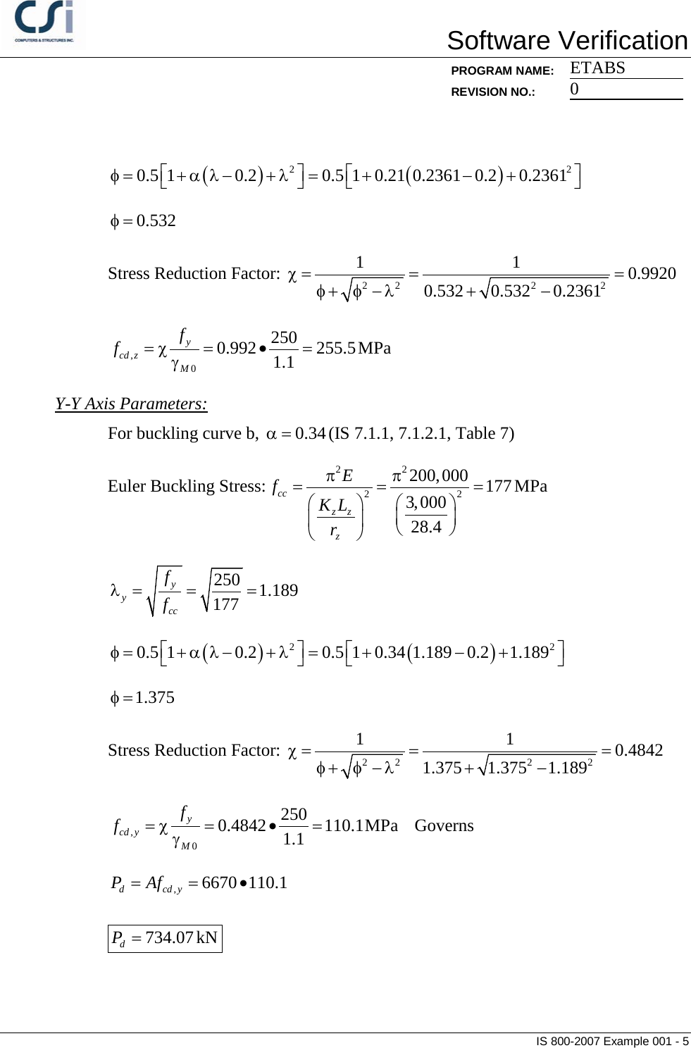 Page 5 of 5 - Contents IS 800-2007 Example 001