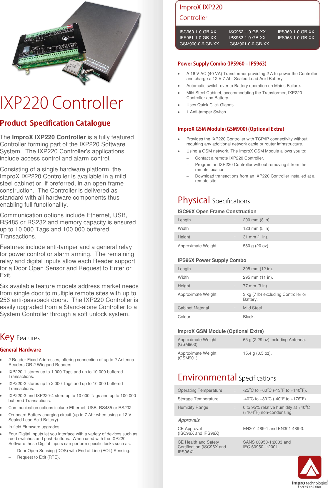 Page 1 of 4 - ImproX IXP220 Controller IXP2200Controller