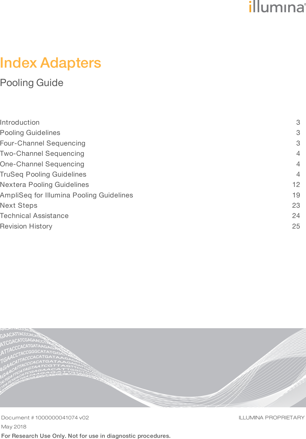 Adapters Pooling Guide (1000000041074) Illumina 1000000041074 02 20180523