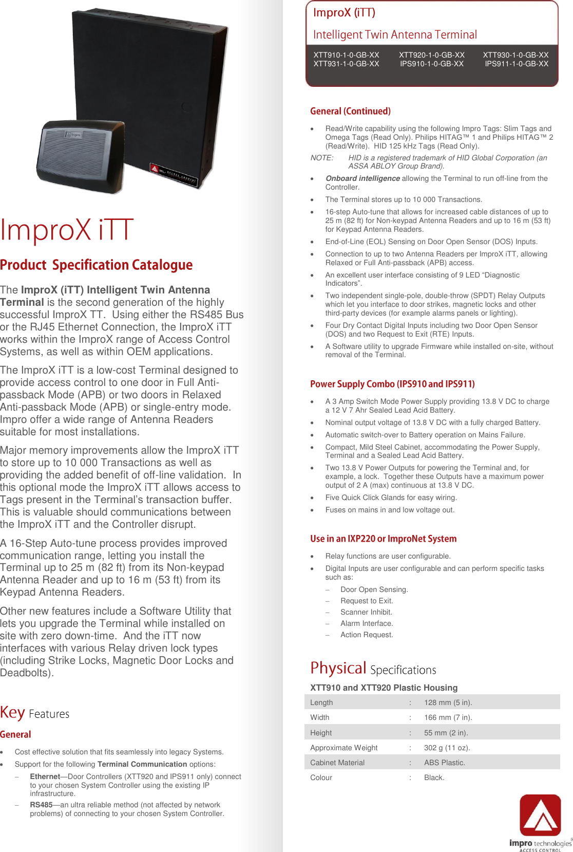 Page 1 of 4 - ImproX (iTT) Intelligent Twin Antenna Terminal Impr Xi TT-psc-en-07